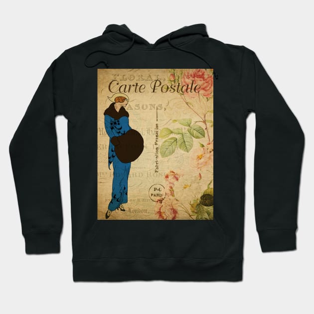 Vintage French Postcard Art Nouveau Hoodie by AlondraHanley